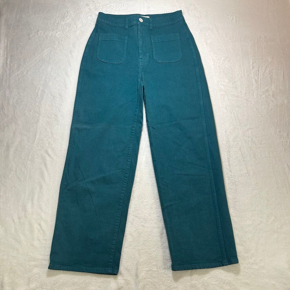 Madewell Women's Teal High Rise Wide Leg Utility Pants Size 26